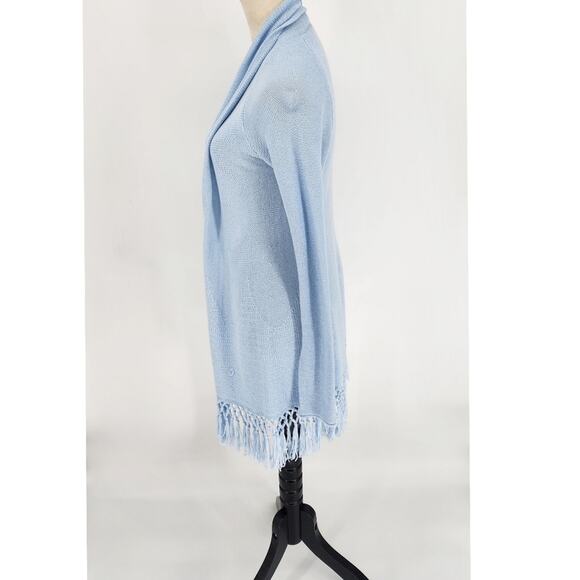 Lilly Pulitzer Tatum Fringe Cardigan – Blue – Size Xs – Preppy Chic - Picture 3 of 8